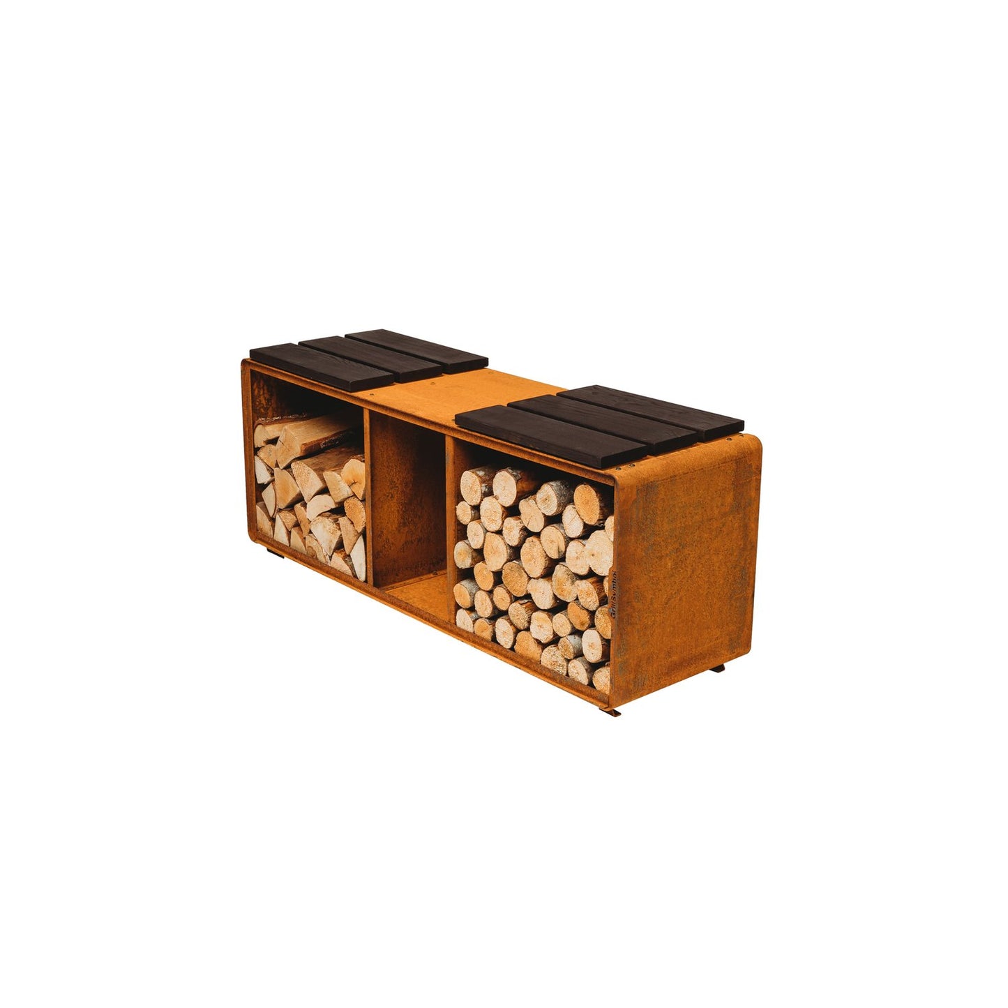 GrillSymbol Cortenstål vedförvaring Enzo Rack-L