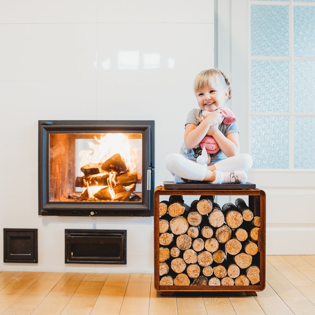 Cortenstål vedförvaring Enzo Rack-S