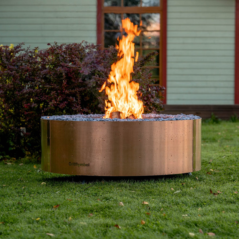 Eldstad utomhus Luna Copper Black ø 119 cm