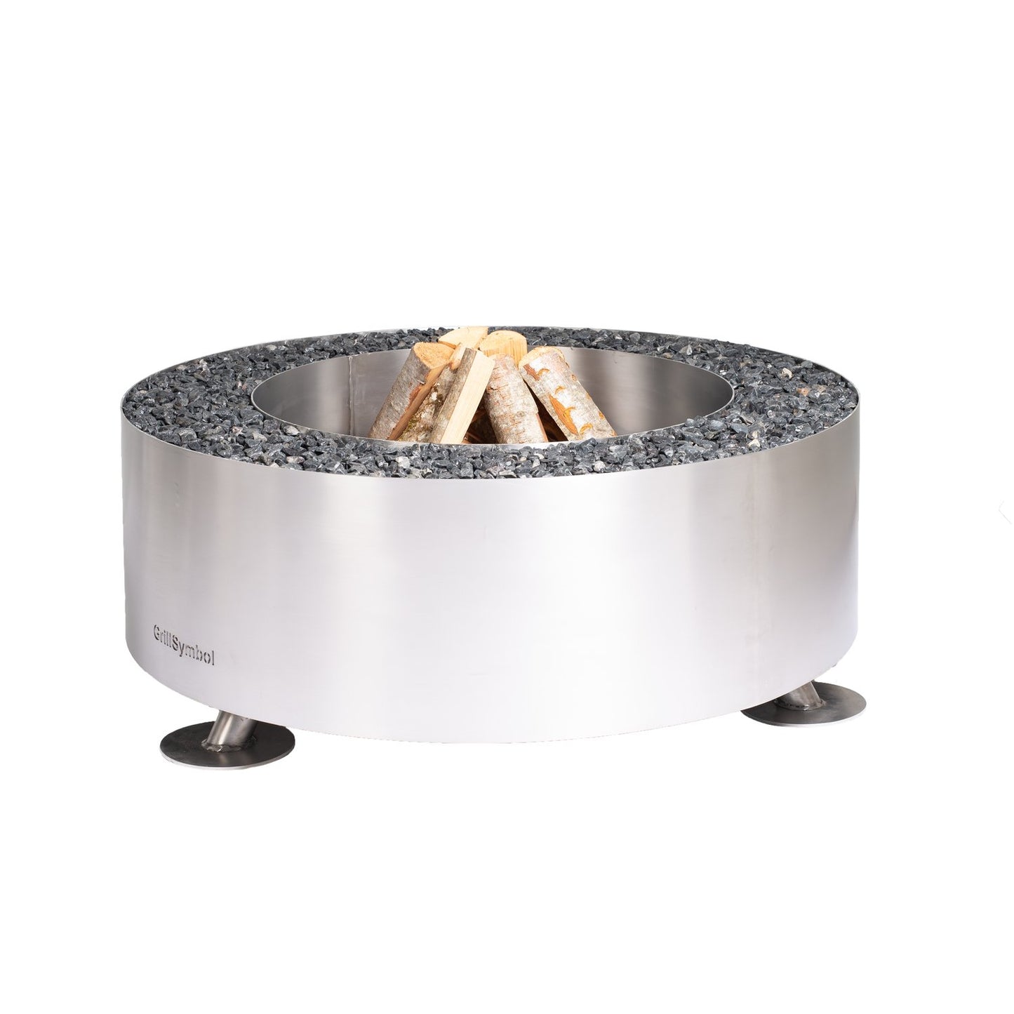 GrillSymbol eldstad utomhus Luna Silver ø 119 cm