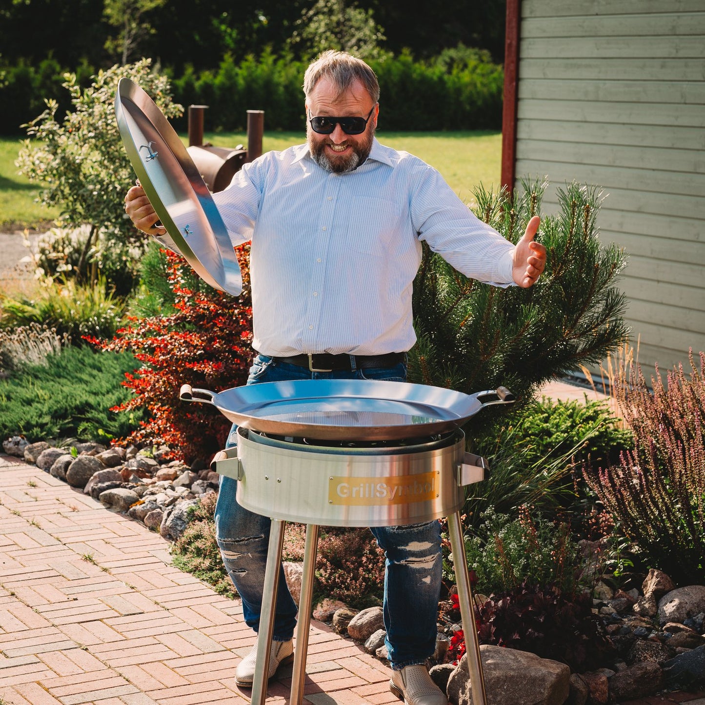 GrillSymbol stekhäll gasol PRO-580 inox, ø 58 cm