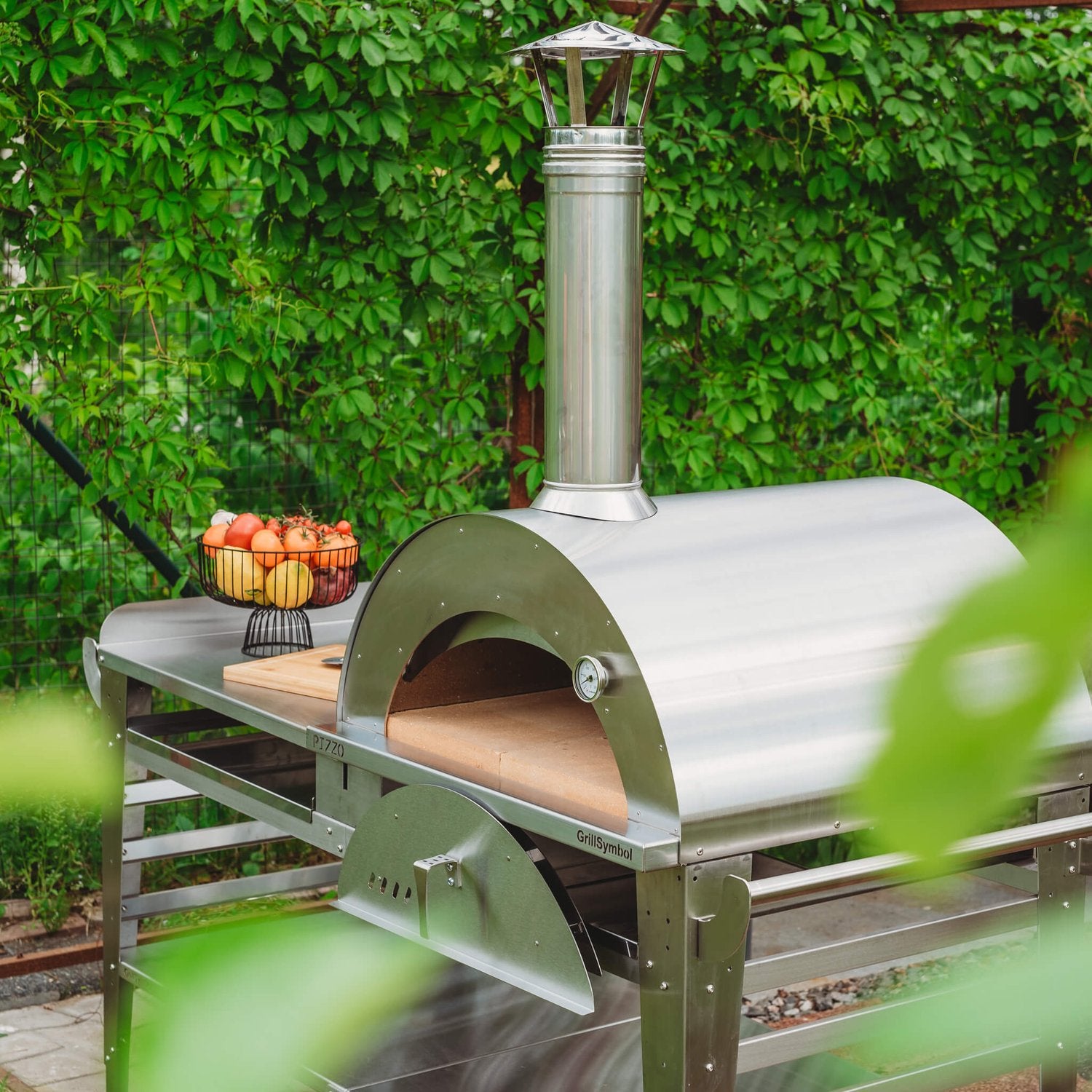 Pizzaugn med stor bord Pizzo-XL-set-inox