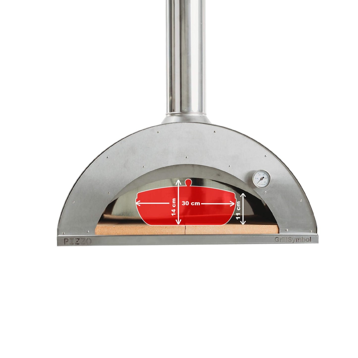 GrillSymbol vedeldad pizzaugn Pizzo-inox