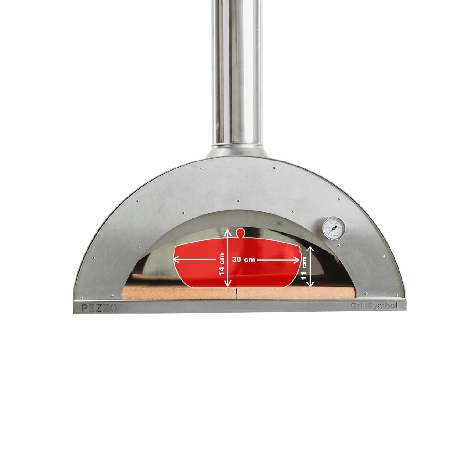 Vedeldad pizzaugn Pizzo-inox