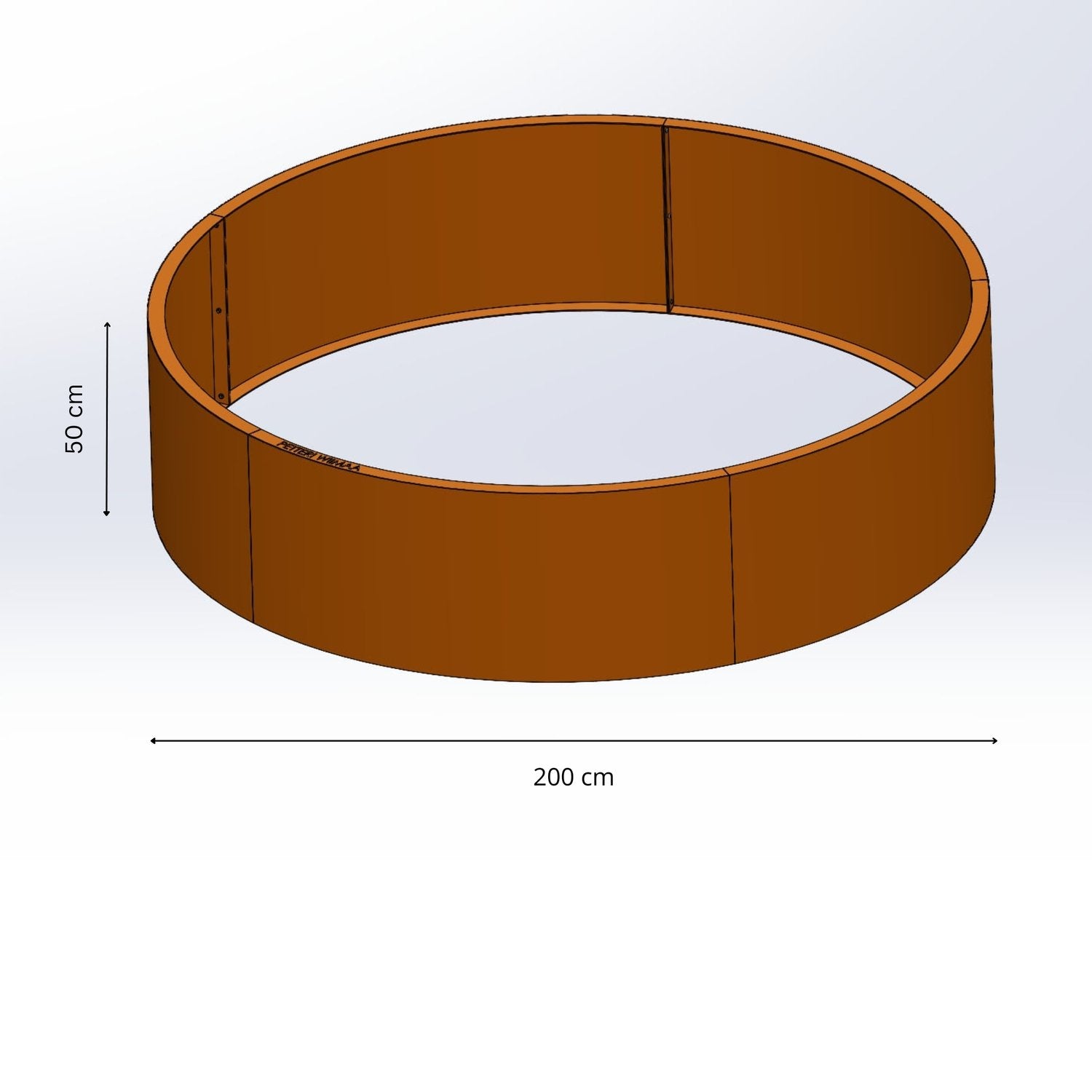 Petteri Wiimaa multifunktionell planteringsring / gräskant till eldstad H50 cm, ø 200 cm