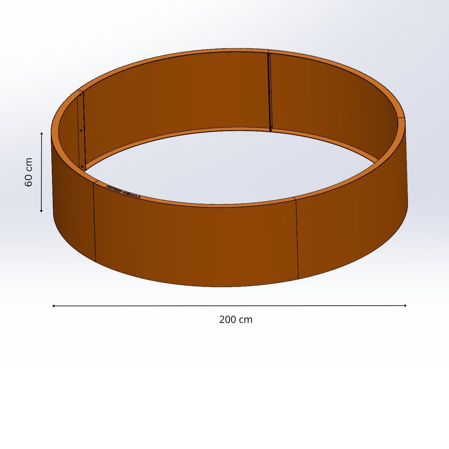 Petteri Wiimaa multifunktionell planteringsring / gräskant till eldstad H60 cm, ø 200 cm