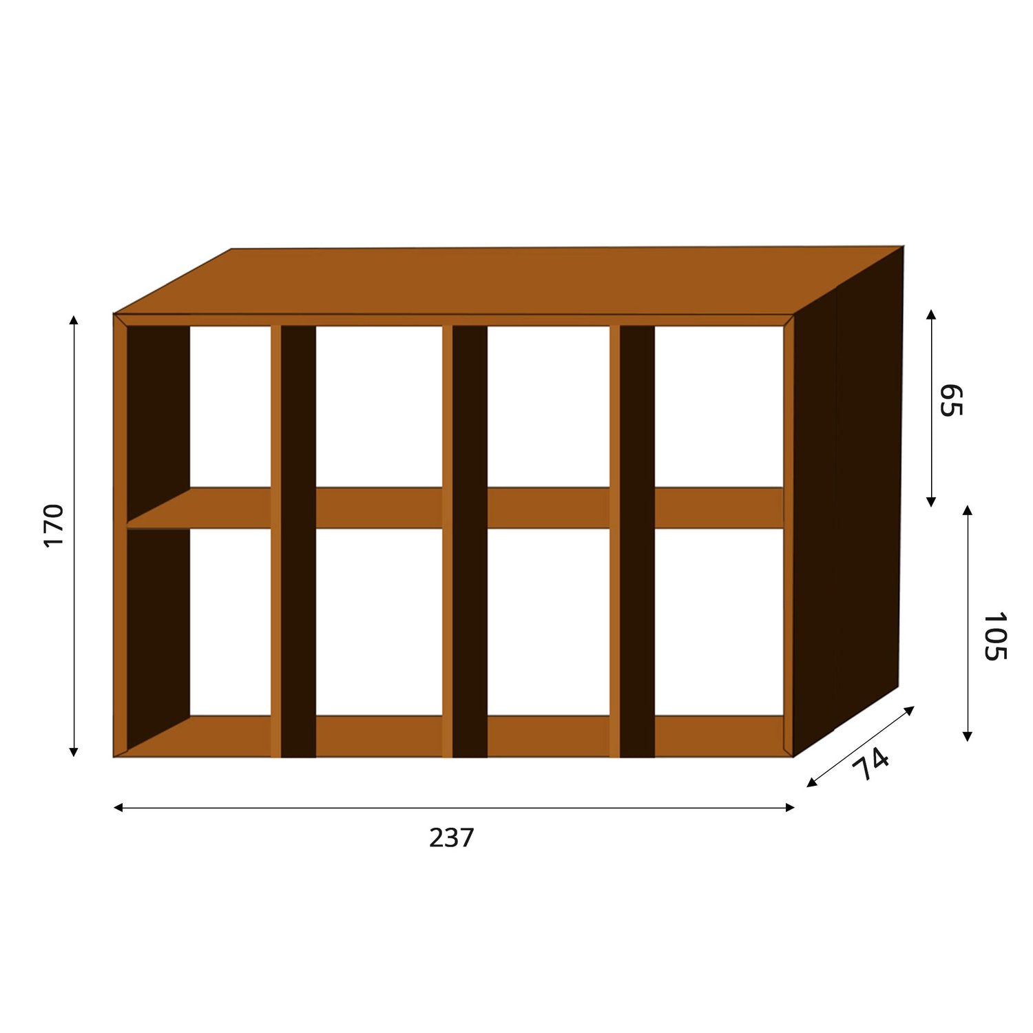 Cortenstål vedförvaring WALL-XL